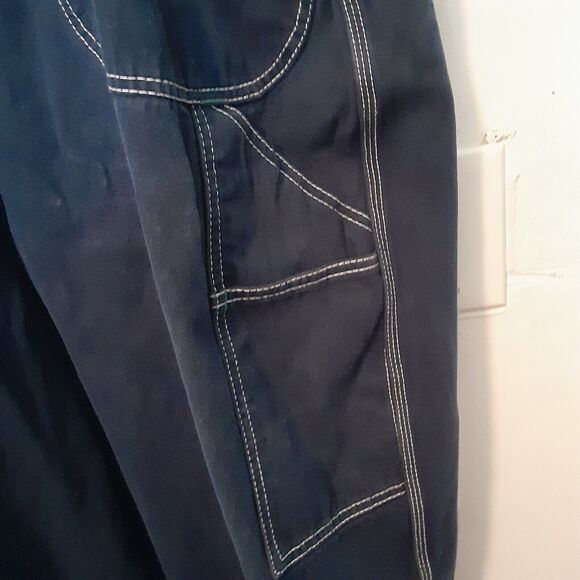 Vintage Liberty Overalls Men 44x32 Blue Denim Bibs Workwear Rodeo Rancher Farm - Picture 9 of 12